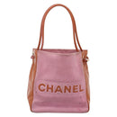 CHANEL Camelia Tote Bag Suede Pink Gold Tone CC Auth 206630-13