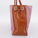 CHANEL Camelia Tote Bag Suede Pink Gold Tone CC Auth 206630-3