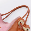 CHANEL Camelia Tote Bag Suede Pink Gold Tone CC Auth 206630-14