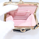 CHANEL Chain Pouch Lamb Skin Black Gold Tone CC Auth 206632SAV-16