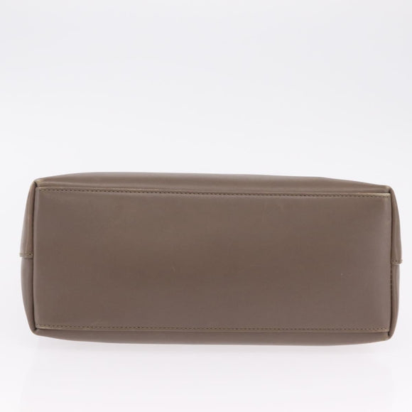 GUCCI Bamboo Hand Bag Leather Gray Gold Tone 001 2058 Auth 206638