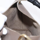 GUCCI Bamboo Hand Bag Leather Gray Gold Tone 001 2058 Auth 206638-20