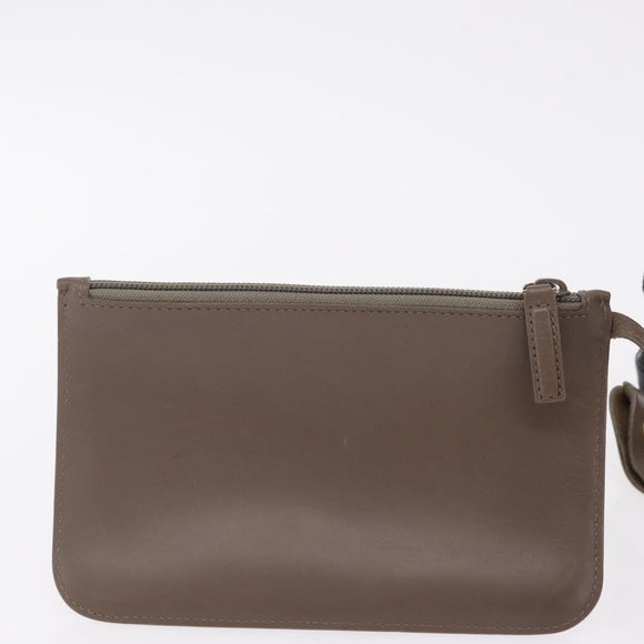 GUCCI Bamboo Hand Bag Leather Gray Gold Tone 001 2058 Auth 206638
