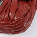 Miu Miu Chain Shoulder Bag Patent Red Silver Auth 206641-12