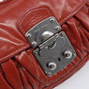 Miu Miu Chain Shoulder Bag Patent Red Silver Auth 206641-17