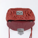 Miu Miu Chain Shoulder Bag Patent Red Silver Auth 206641-20