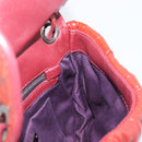 Miu Miu Chain Shoulder Bag Patent Red Silver Auth 206641-23