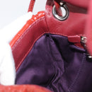 Miu Miu Chain Shoulder Bag Patent Red Silver Auth 206641-24