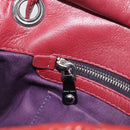Miu Miu Chain Shoulder Bag Patent Red Silver Auth 206641-25