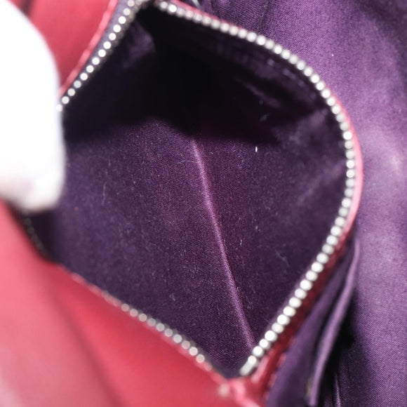 Miu Miu Chain Shoulder Bag Patent Red Silver Auth 206641