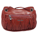 Miu Miu Chain Shoulder Bag Patent Red Silver Auth 206641-3