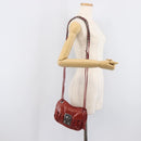 Miu Miu Chain Shoulder Bag Patent Red Silver Auth 206641-30