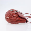 Miu Miu Chain Shoulder Bag Patent Red Silver Auth 206641-4