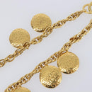 CHANEL Mademoiselle Necklace Metal Gold CC Auth 206642V-12