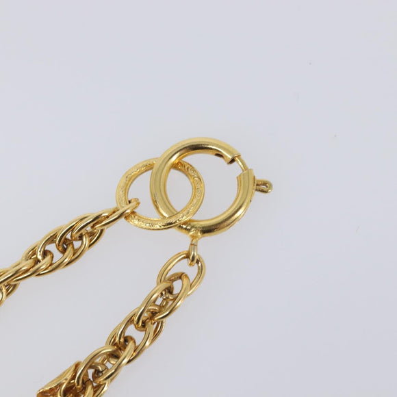 CHANEL Mademoiselle Necklace Metal Gold CC Auth 206642V