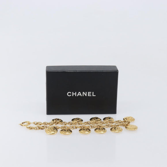 CHANEL Mademoiselle Necklace Metal Gold CC Auth 206642V