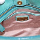 Miu Miu Hand Bag Leather 2way Blue Gold Tone Auth 206643V-17