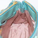 Miu Miu Hand Bag Leather 2way Blue Gold Tone Auth 206643V-19