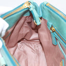 Miu Miu Hand Bag Leather 2way Blue Gold Tone Auth 206643V-20