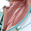 Miu Miu Hand Bag Leather 2way Blue Gold Tone Auth 206643V-25