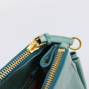 Miu Miu Hand Bag Leather 2way Blue Gold Tone Auth 206643V-26