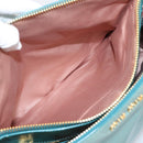 Miu Miu Hand Bag Leather 2way Blue Gold Tone Auth 206643V-27