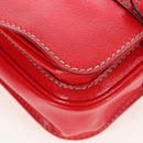 FENDI Hand Bag Leather 2way Red Gold Tone 8BN199 Auth 206644V-17