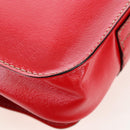 FENDI Hand Bag Leather 2way Red Gold Tone 8BN199 Auth 206644V-19