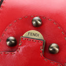 FENDI Hand Bag Leather 2way Red Gold Tone 8BN199 Auth 206644V-21