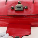 FENDI Hand Bag Leather 2way Red Gold Tone 8BN199 Auth 206644V-22