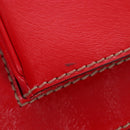 FENDI Hand Bag Leather 2way Red Gold Tone 8BN199 Auth 206644V-10