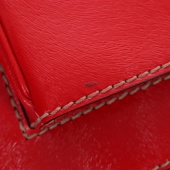 FENDI Hand Bag Leather 2way Red Gold Tone 8BN199 Auth 206644V