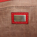 FENDI Hand Bag Leather 2way Red Gold Tone 8BN199 Auth 206644V-25