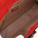 FENDI Hand Bag Leather 2way Red Gold Tone 8BN199 Auth 206644V-11