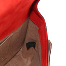 FENDI Hand Bag Leather 2way Red Gold Tone 8BN199 Auth 206644V-26