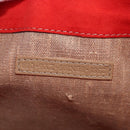 FENDI Hand Bag Leather 2way Red Gold Tone 8BN199 Auth 206644V-12