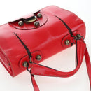 FENDI Hand Bag Leather 2way Red Gold Tone 8BN199 Auth 206644V-6