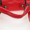 FENDI Hand Bag Leather 2way Red Gold Tone 8BN199 Auth 206644V-7
