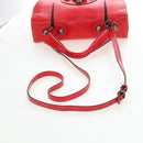FENDI Hand Bag Leather 2way Red Gold Tone 8BN199 Auth 206644V-8