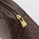 CELINE Macadam Hand Bag PVC Brown Gold Tone Auth 206645-10