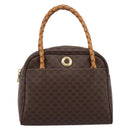 CELINE Macadam Hand Bag PVC Brown Gold Tone Auth 206645-13