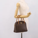 CELINE Macadam Hand Bag PVC Brown Gold Tone Auth 206645-23