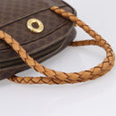 CELINE Macadam Hand Bag PVC Brown Gold Tone Auth 206645-7