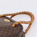 CELINE Macadam Hand Bag PVC Brown Gold Tone Auth 206645-8