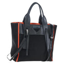 PRADA Uverture Tote Bag Canvas 2way Black Silver Auth 206647-1