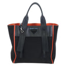 PRADA Uverture Tote Bag Canvas 2way Black Silver Auth 206647-13