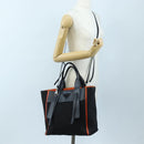 PRADA Uverture Tote Bag Canvas 2way Black Silver Auth 206647-28