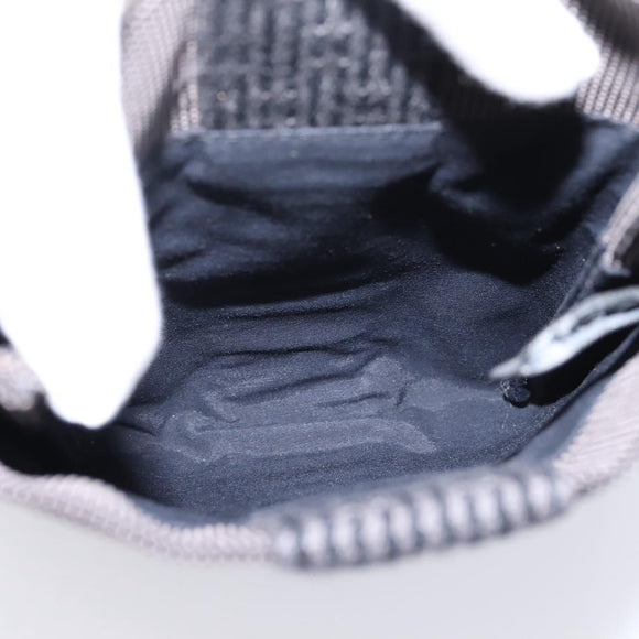 HERMES Her Line Pochette Shoulder Bag Canvas Gray Auth 206655