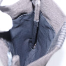 HERMES Her Line Pochette Shoulder Bag Canvas Gray Auth 206655-17
