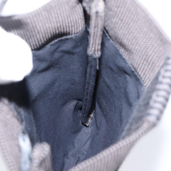 HERMES Her Line Pochette Shoulder Bag Canvas Gray Auth 206655
